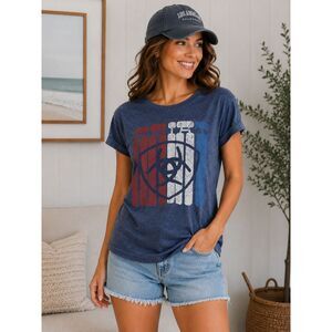 Ariat Heather Blue Graphic Tee | Women's Medium | Western Casual T-Shirt